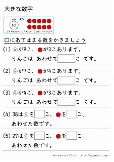 大きな数字10(りんご)